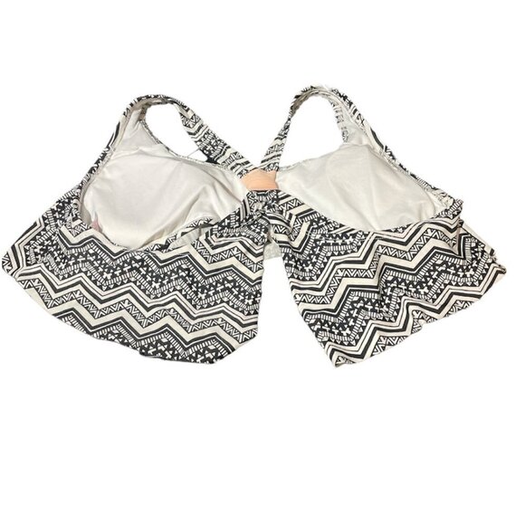 Xhilaration Black & White Bikini XL with Scrunchie Back Top - Picture 4 of 6